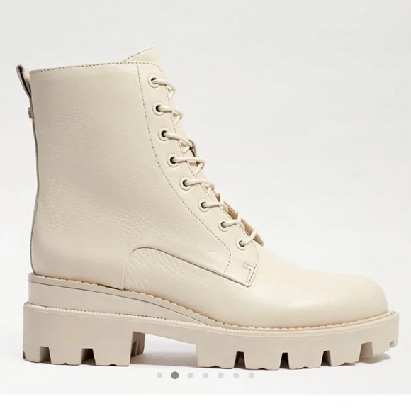 Sam Edelman Garret Platform Combat Boot in Ivory Leather - Picture 2 of 6